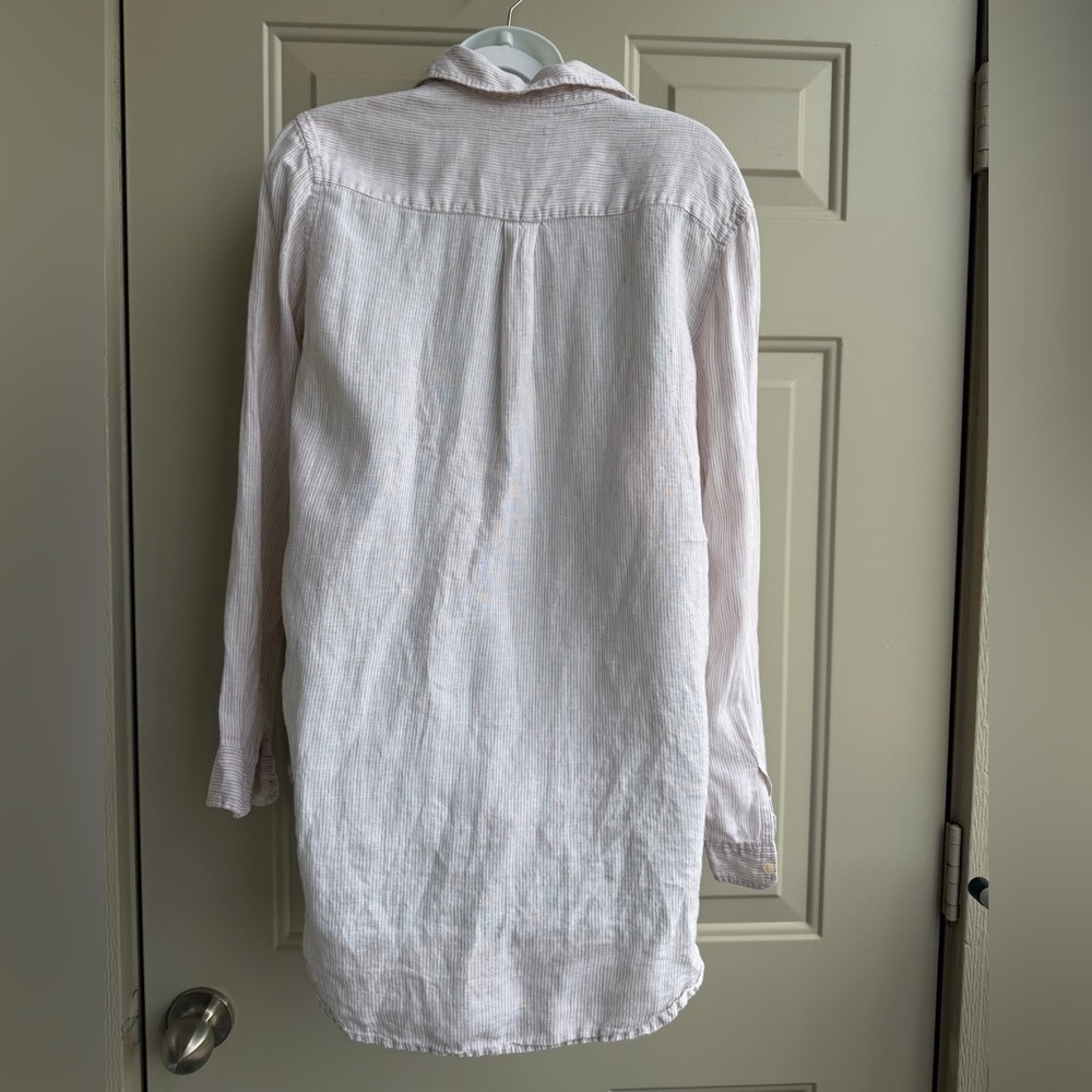 GAP 100% Linen Striped Long Sleeve Tunic Shirt – Size S - Picture 3 of 6